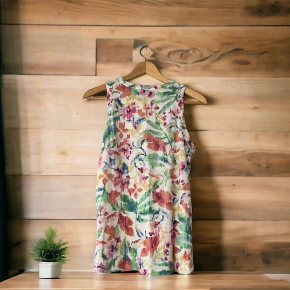 NEW Reitmans Women's Floral Pastel Watercolour Tank Top Size Small Flowy Summer - Picture 2 of 7